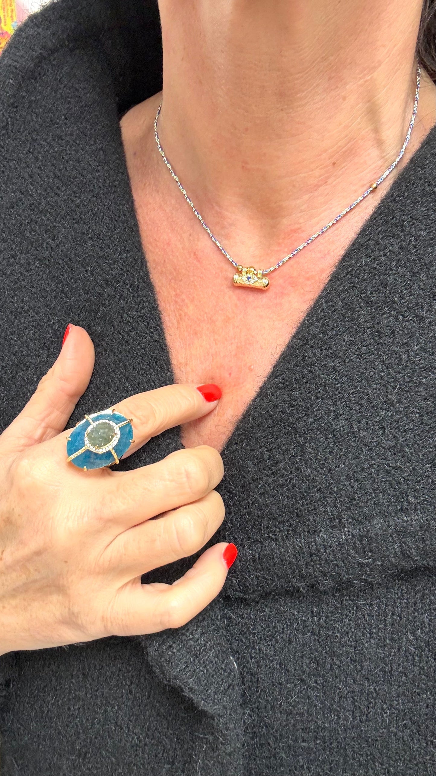 Collier Amulette Eye Turquoise