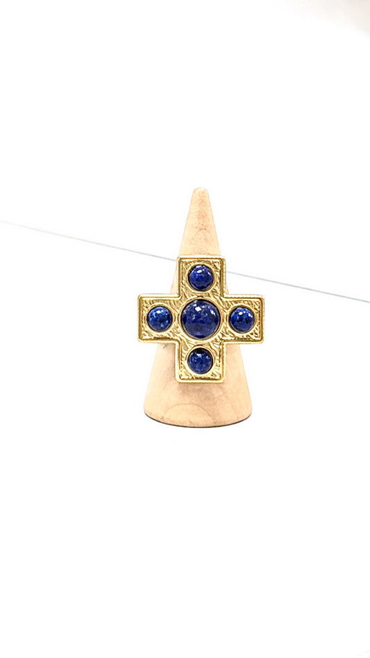 Bague Croix d’Arcane Lapis Lazulli