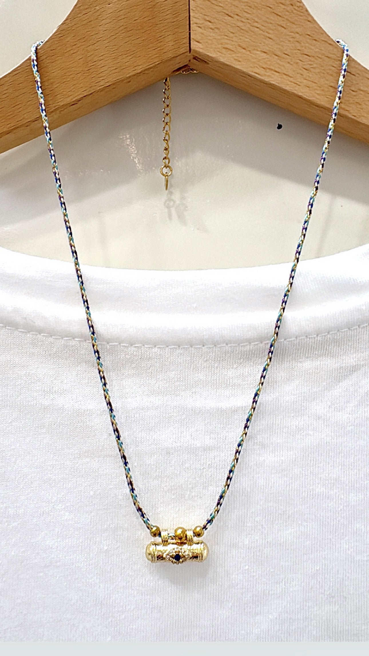 Collier Amulette Eye Bleu/Blanc
