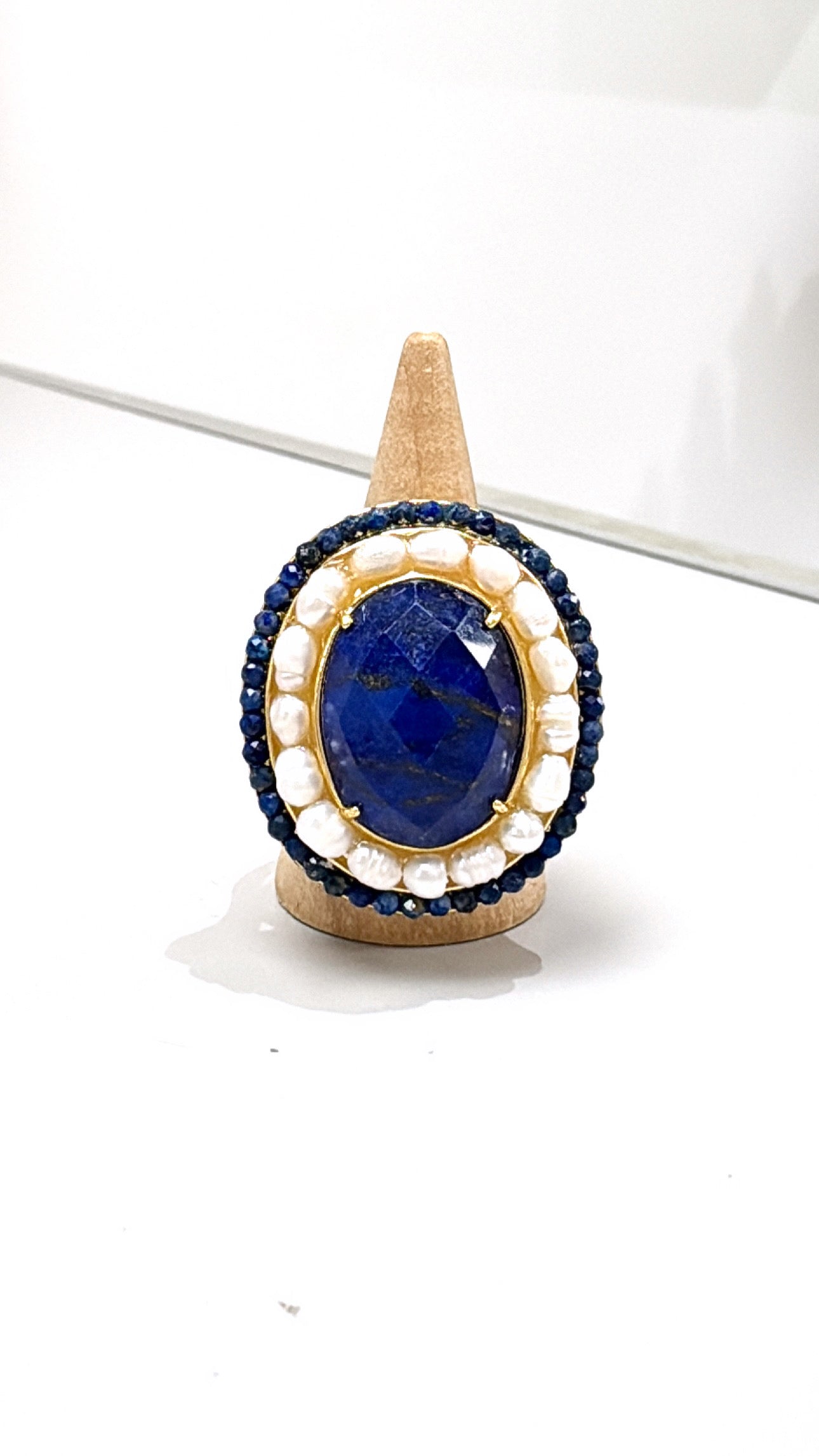 Bague L’Exceptionnelle Lapis-lazuli et Perles d’eau douce
