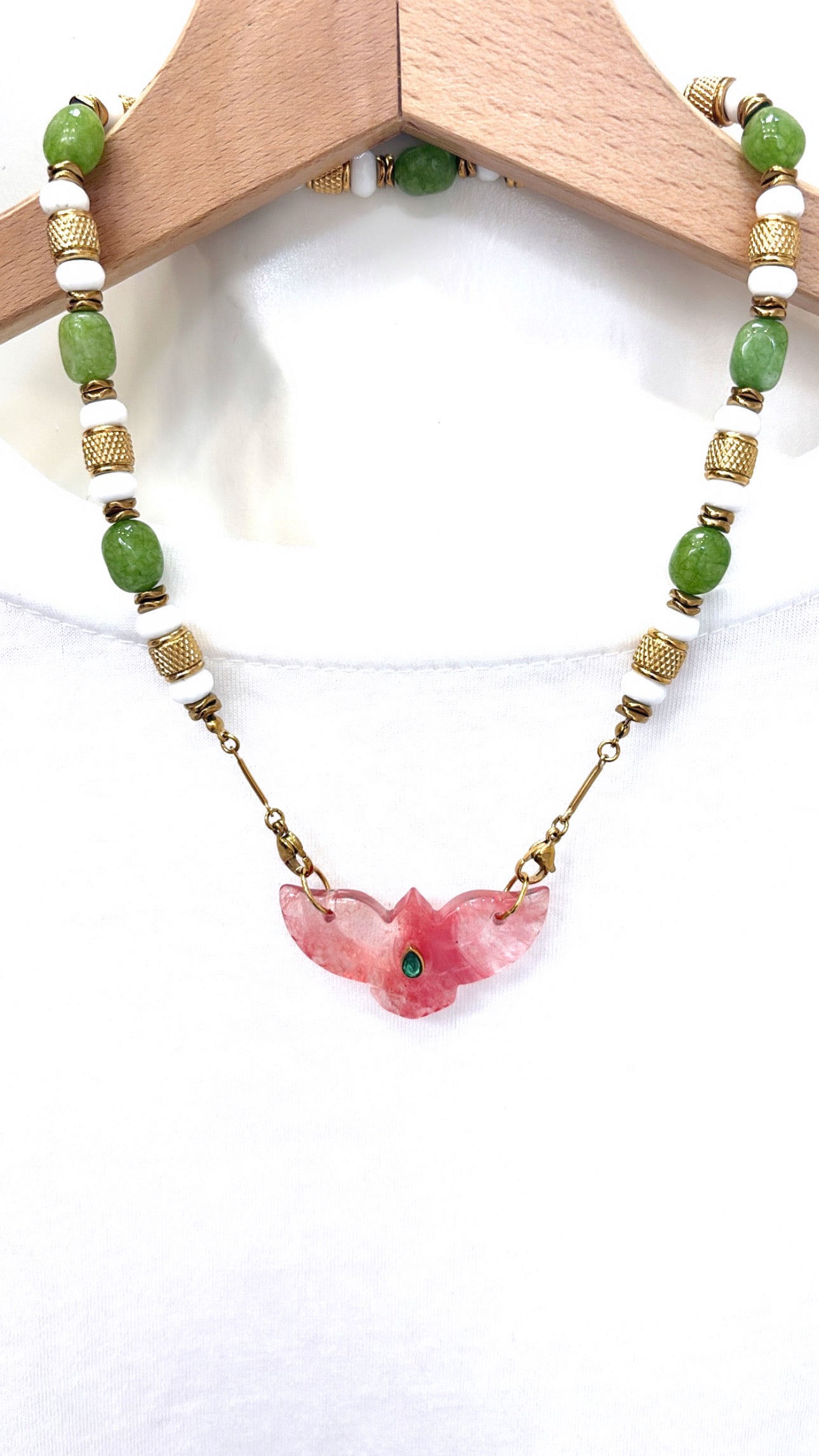 Collier Envol Quartz Cerise