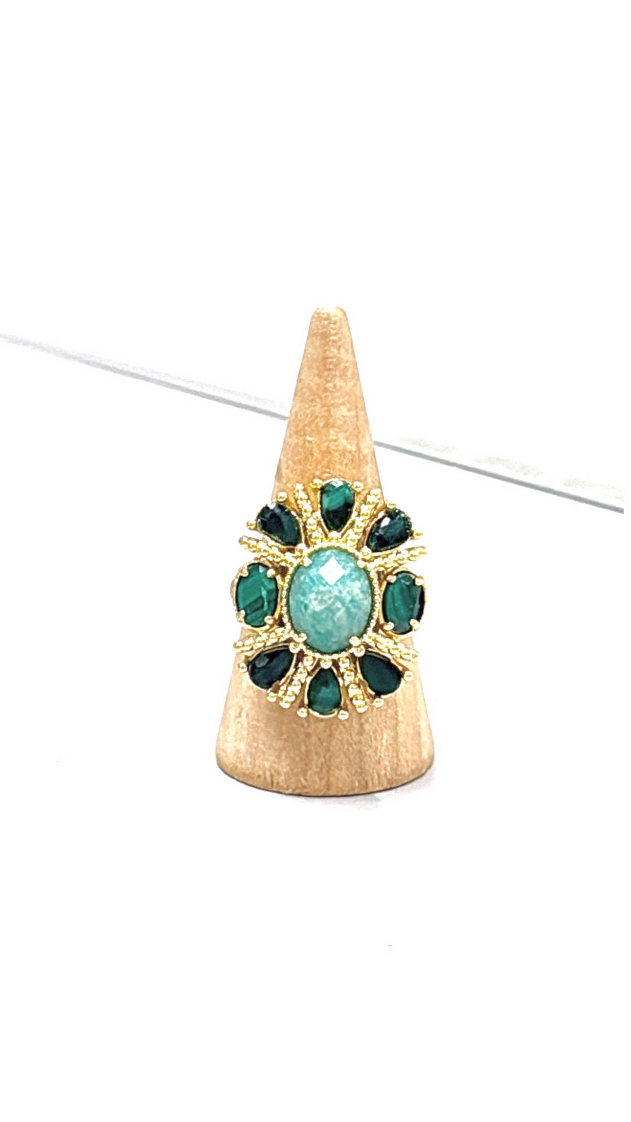 Bague Wonderfull Malachite et Amazonite