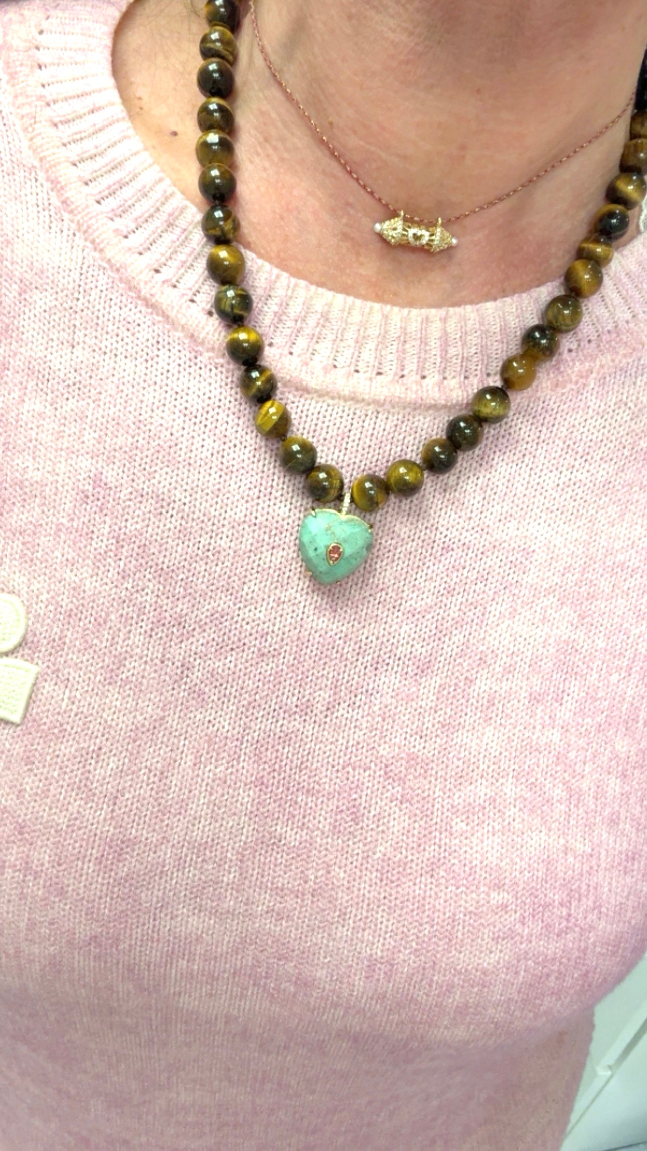 Collier Passion Œil de Tigre et Chrysoprase