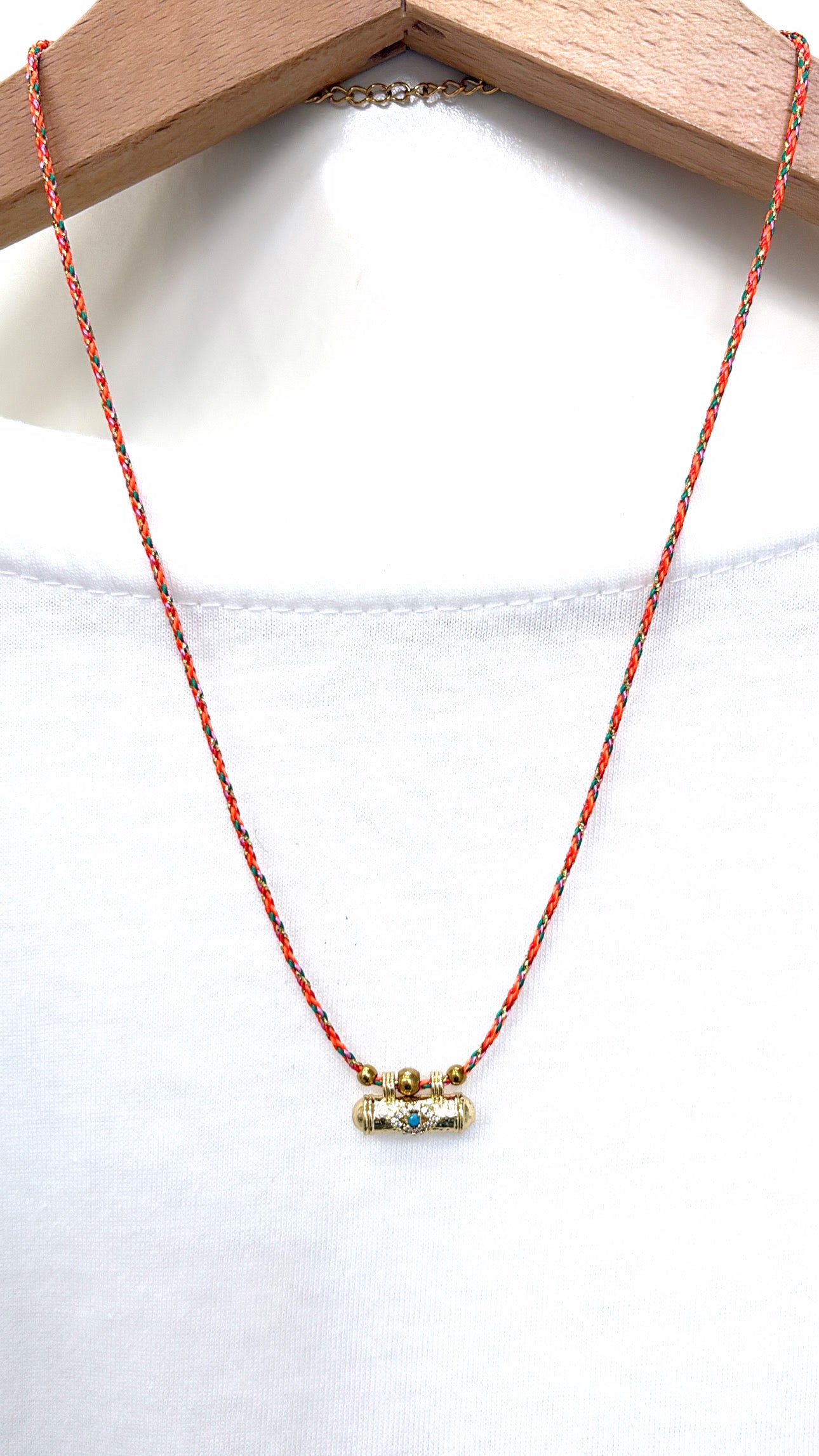Collier Amulette Eye Orange