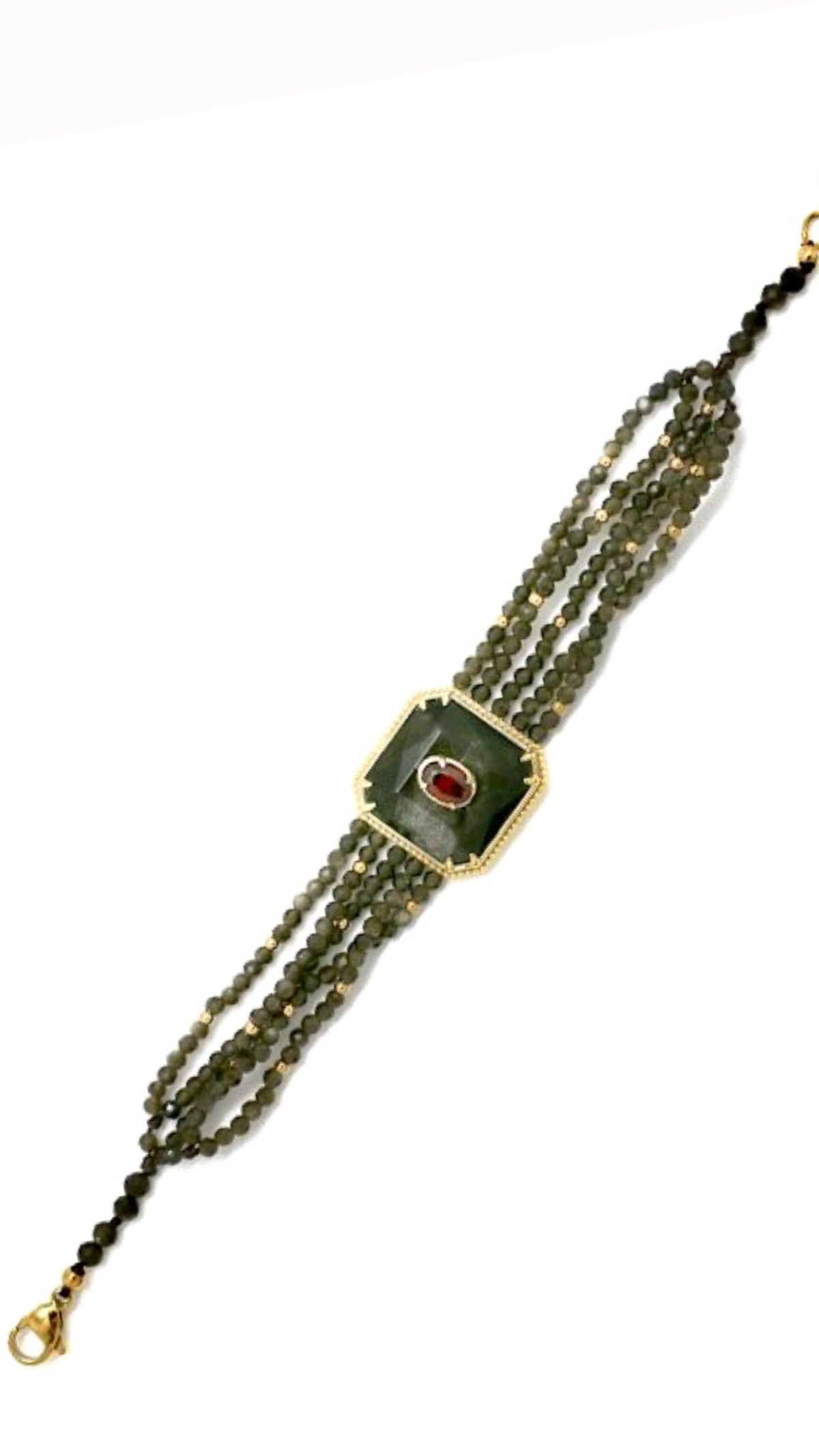 Bracelet Alchimie Obsidienne Dorée
