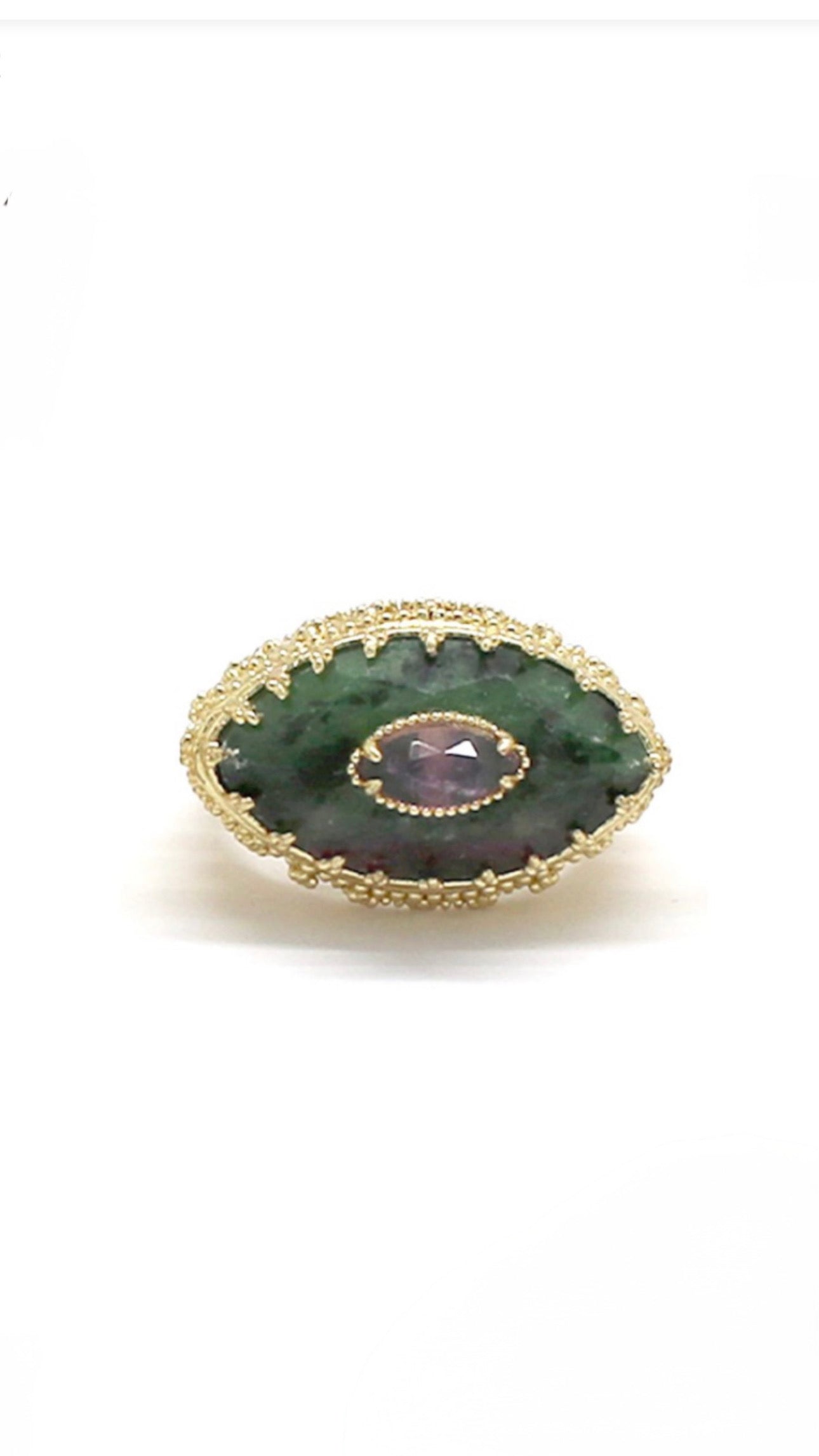 Bague Amulette Eye Rubis Zoisite