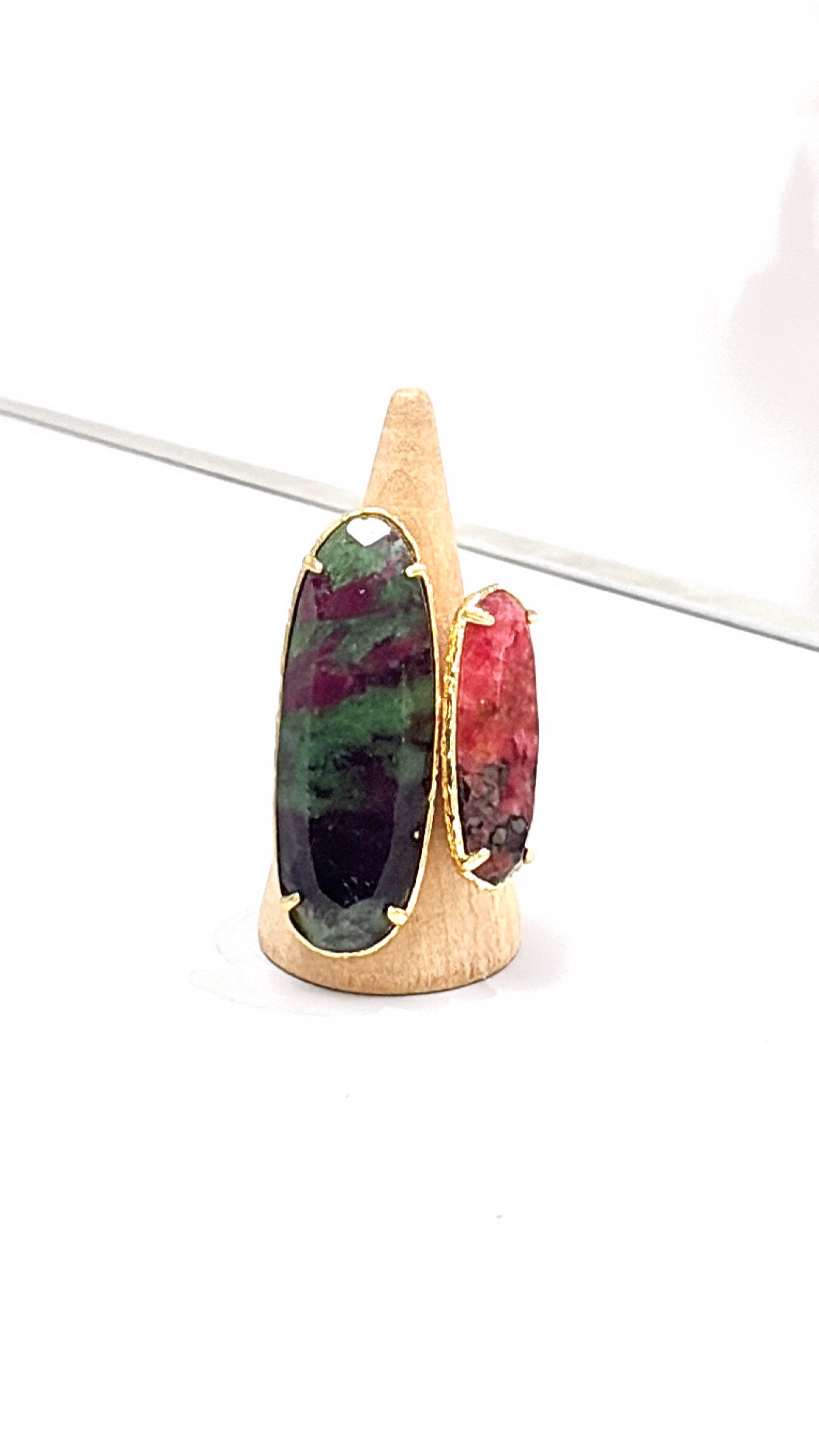Bague Duo Rubis Zoisite et Rhodonite