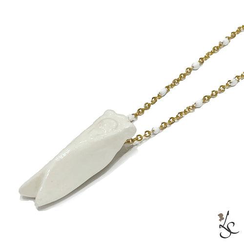 Collier Cigale Blanc