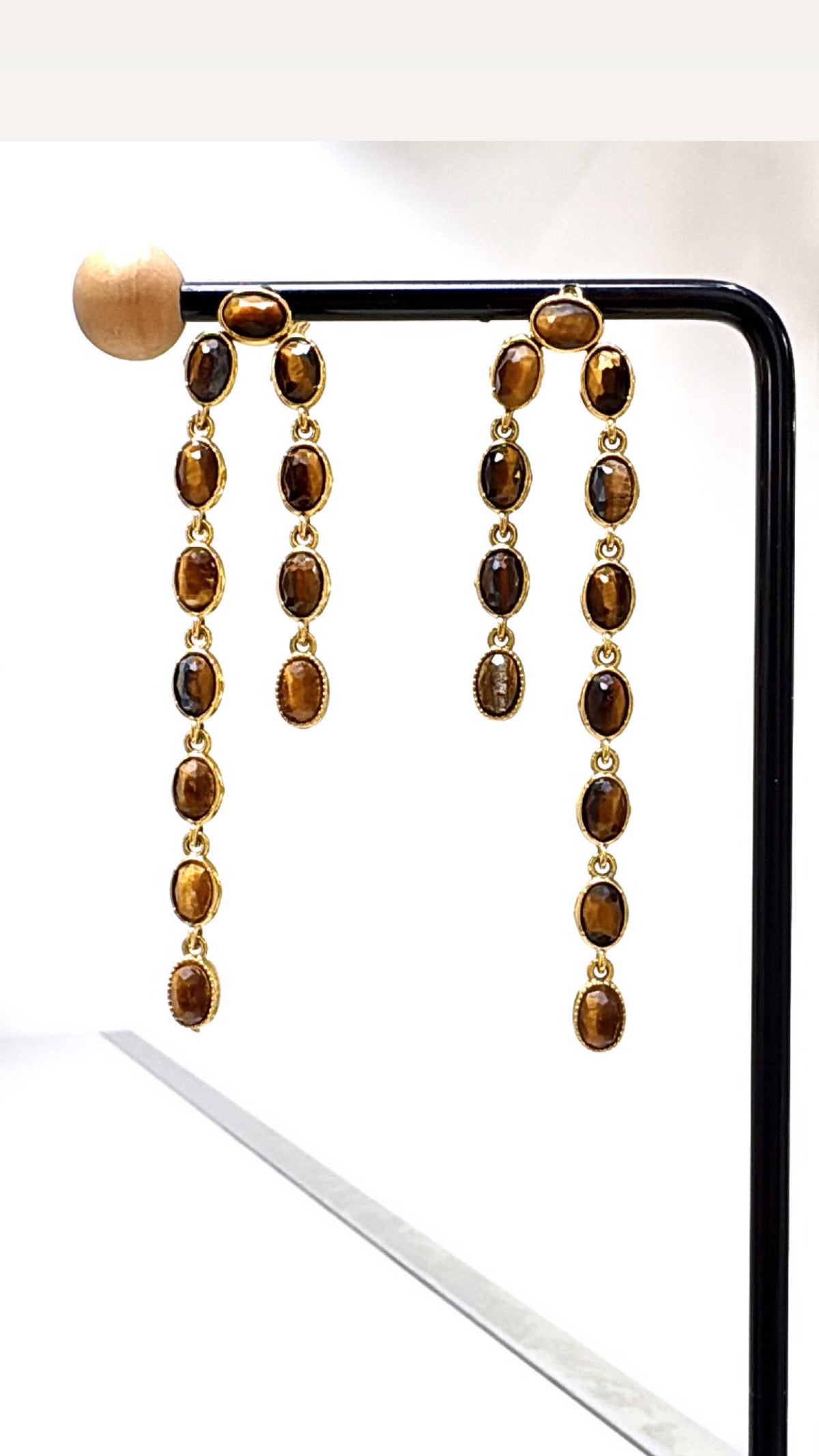 Boucles d’Oreilles Pluie Œil de Tigre