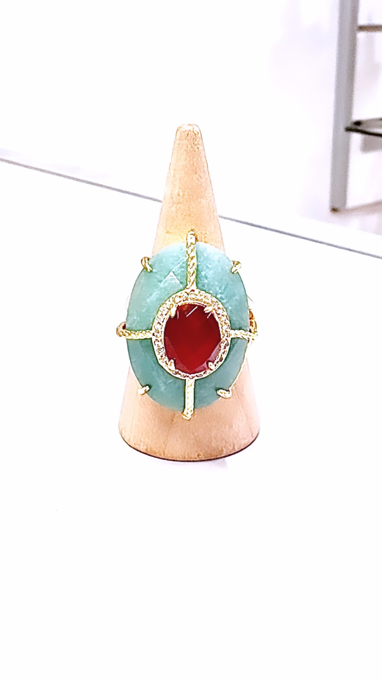 Bague Superbe Aventurine et Cornaline