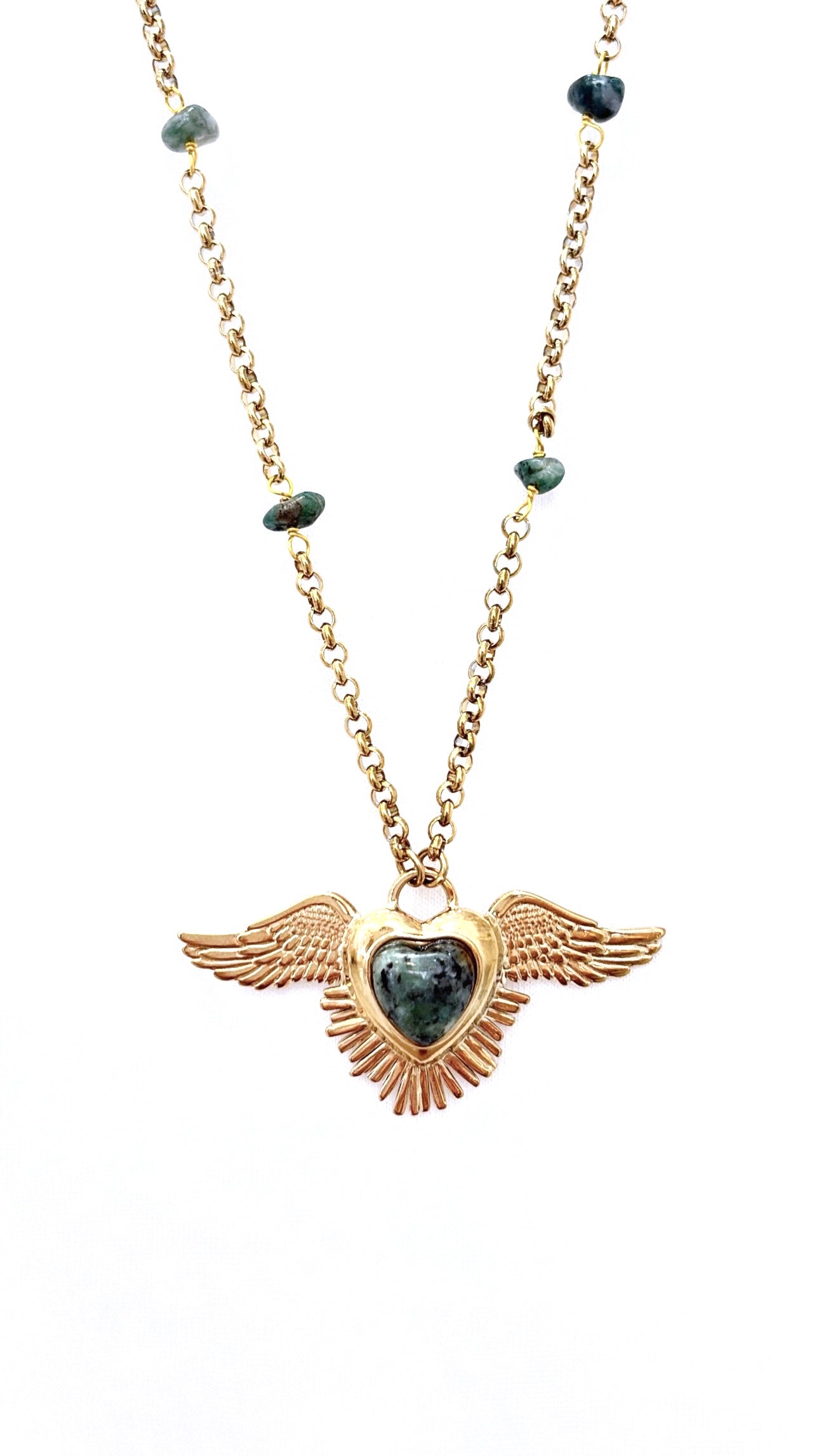 Sautoir MileMila Éclat D’Ange Turquoise Africaine