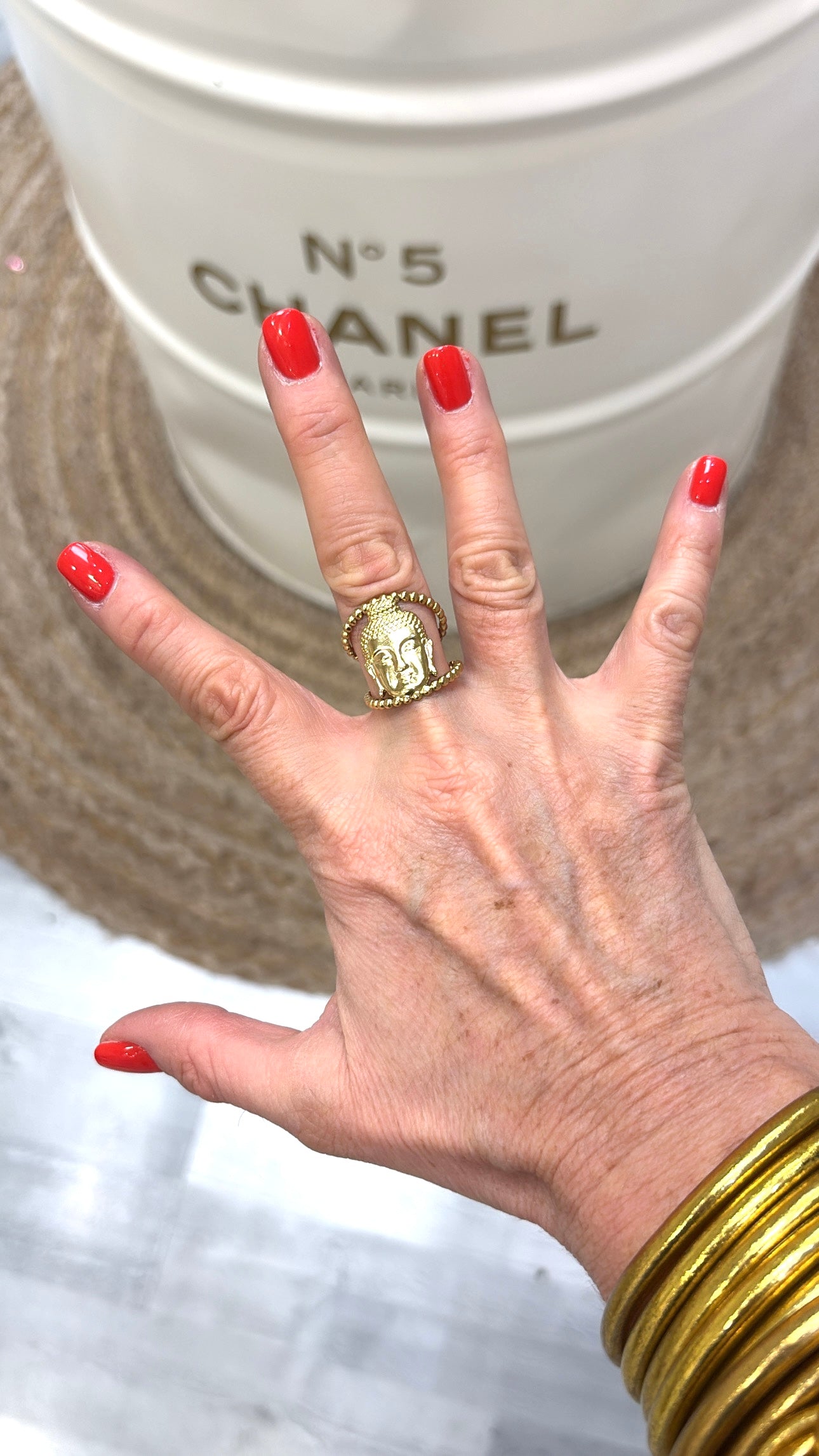Bague Thaï Bouddha Gold