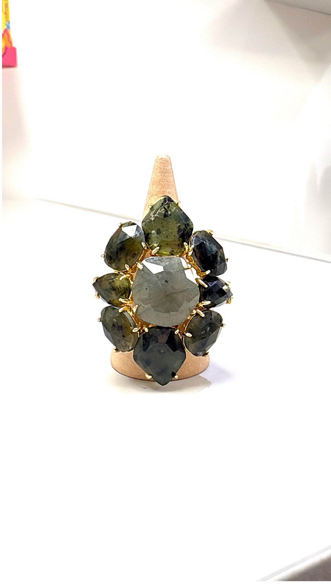 Bague Majestueuse Jade Africain et Labradorite