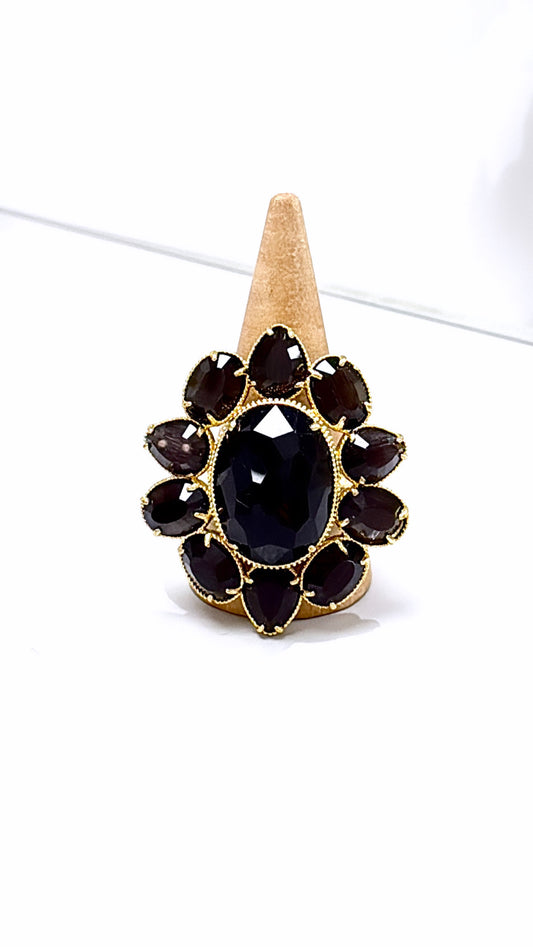Bague Orchid Œil de Chat Noir