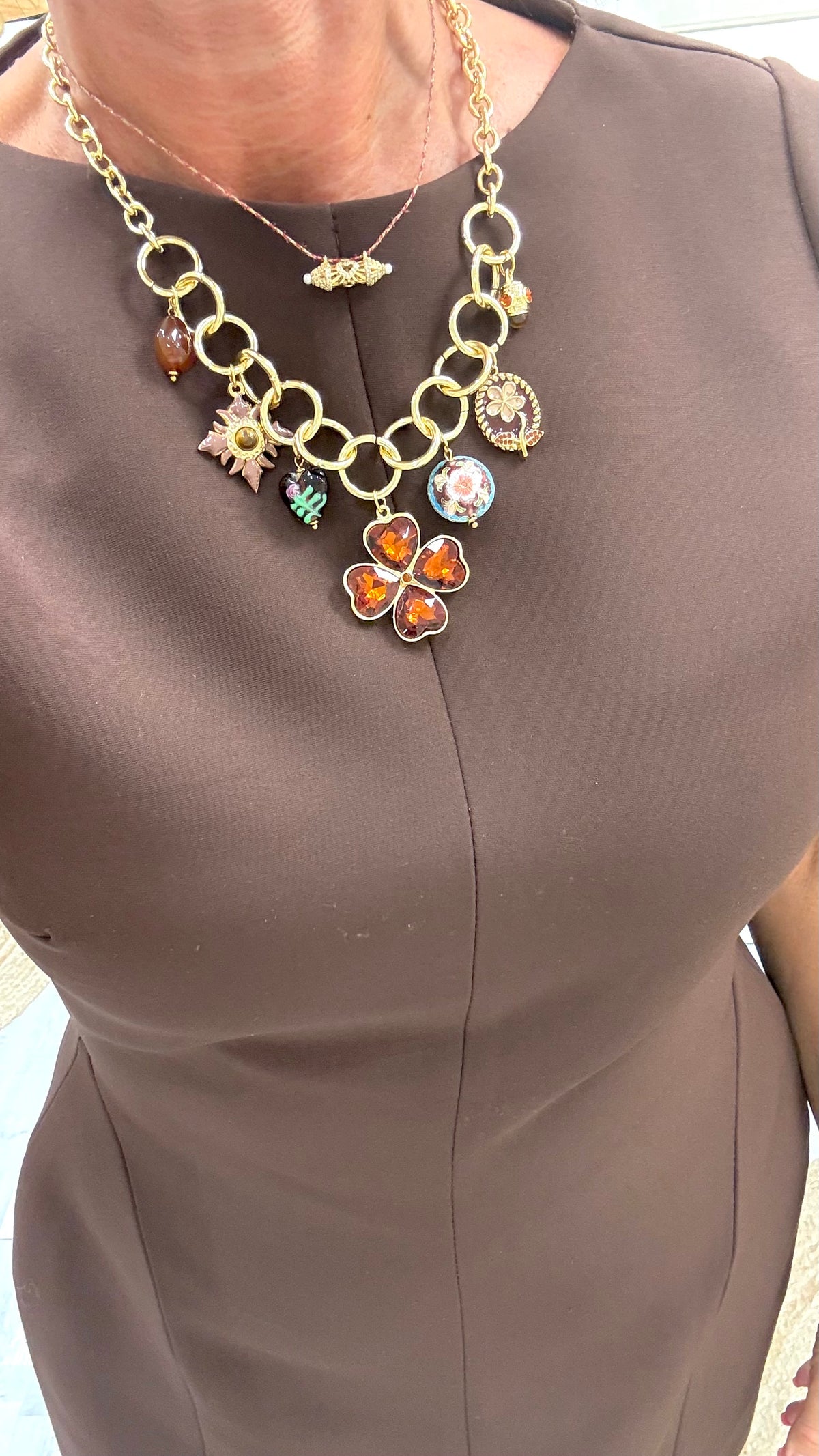 Collier Trèfle Ambre