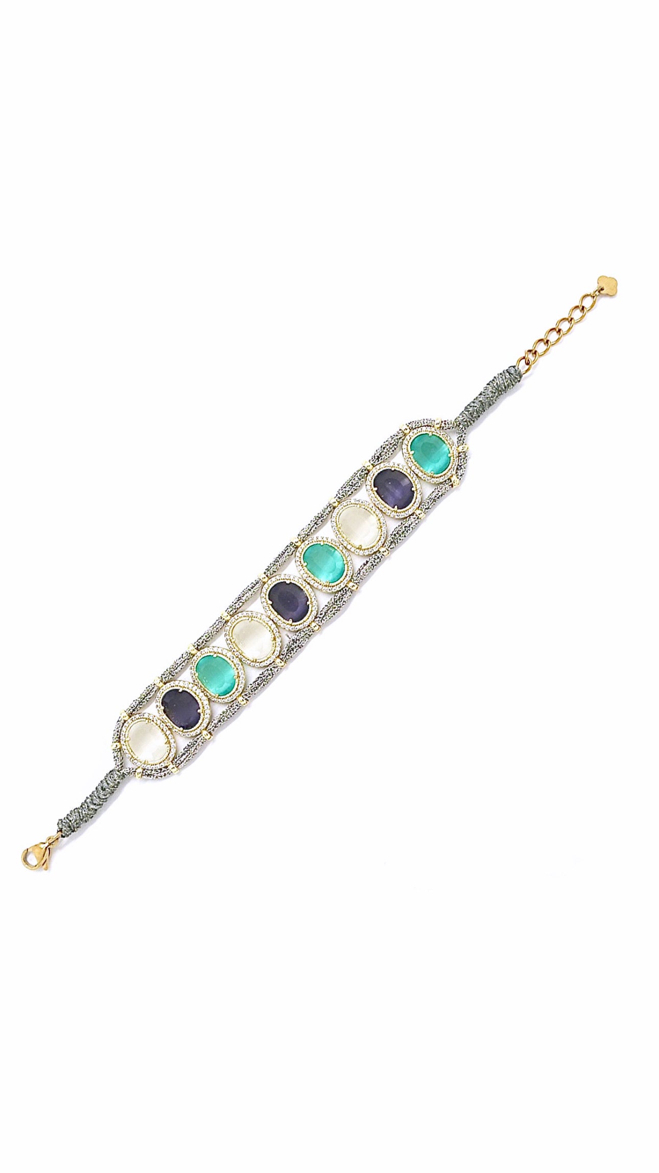 Bracelet Alya Améthyste, Aventurine et Cristal de Roche