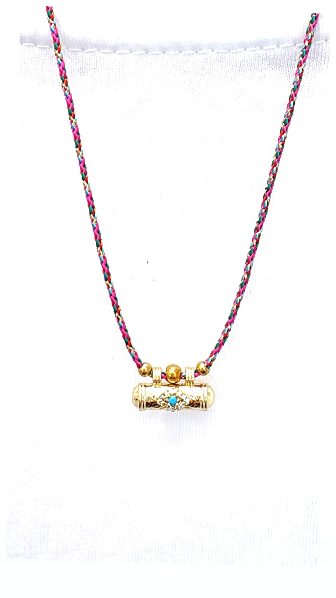 Collier Amulette Eye Rose