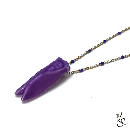 Collier Cigale Lavande