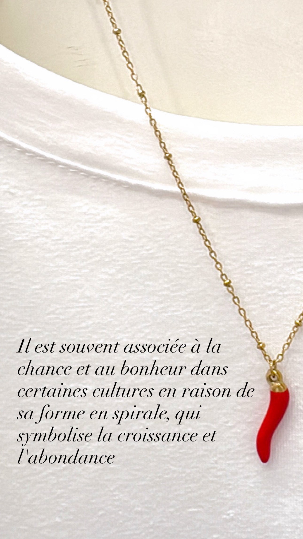 Collier Piment Porte Bonheur