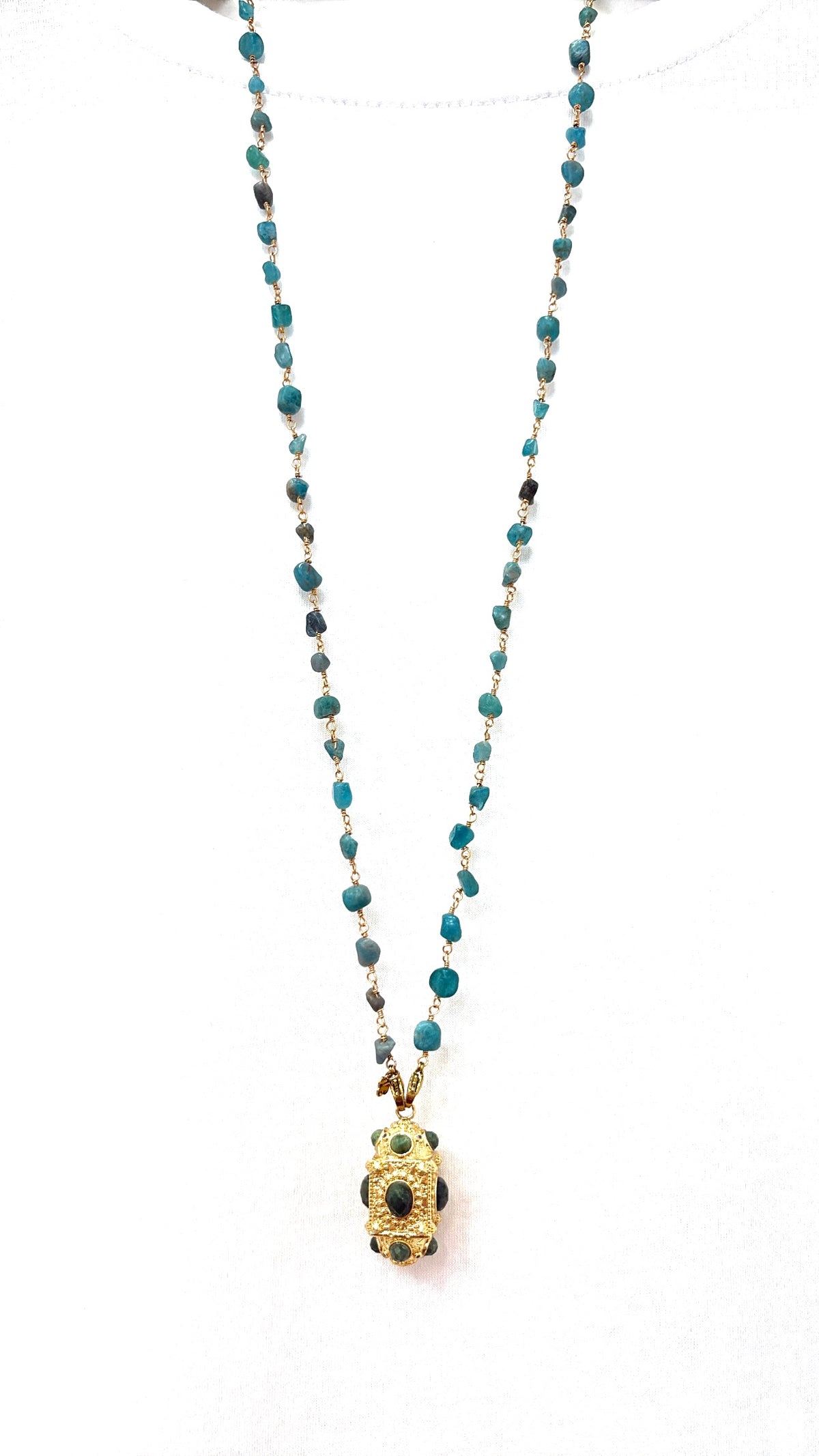 Sautoir Amulette Kalia Aventurine et Néphrite