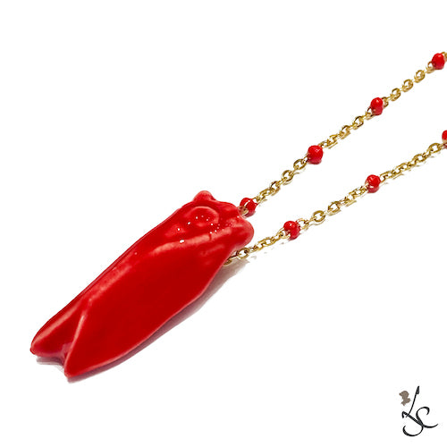 Collier Cigale Rouge