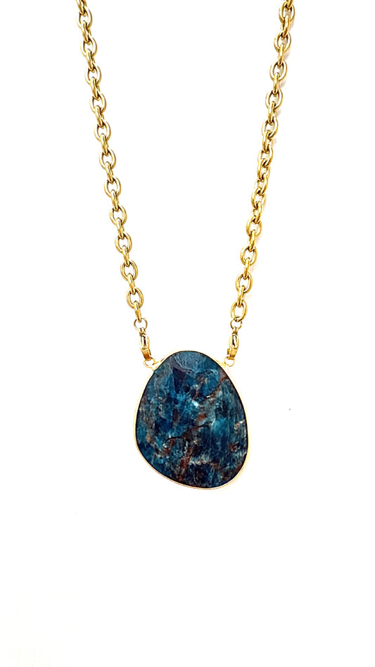 Sautoir Galet Apatite Maison Okami