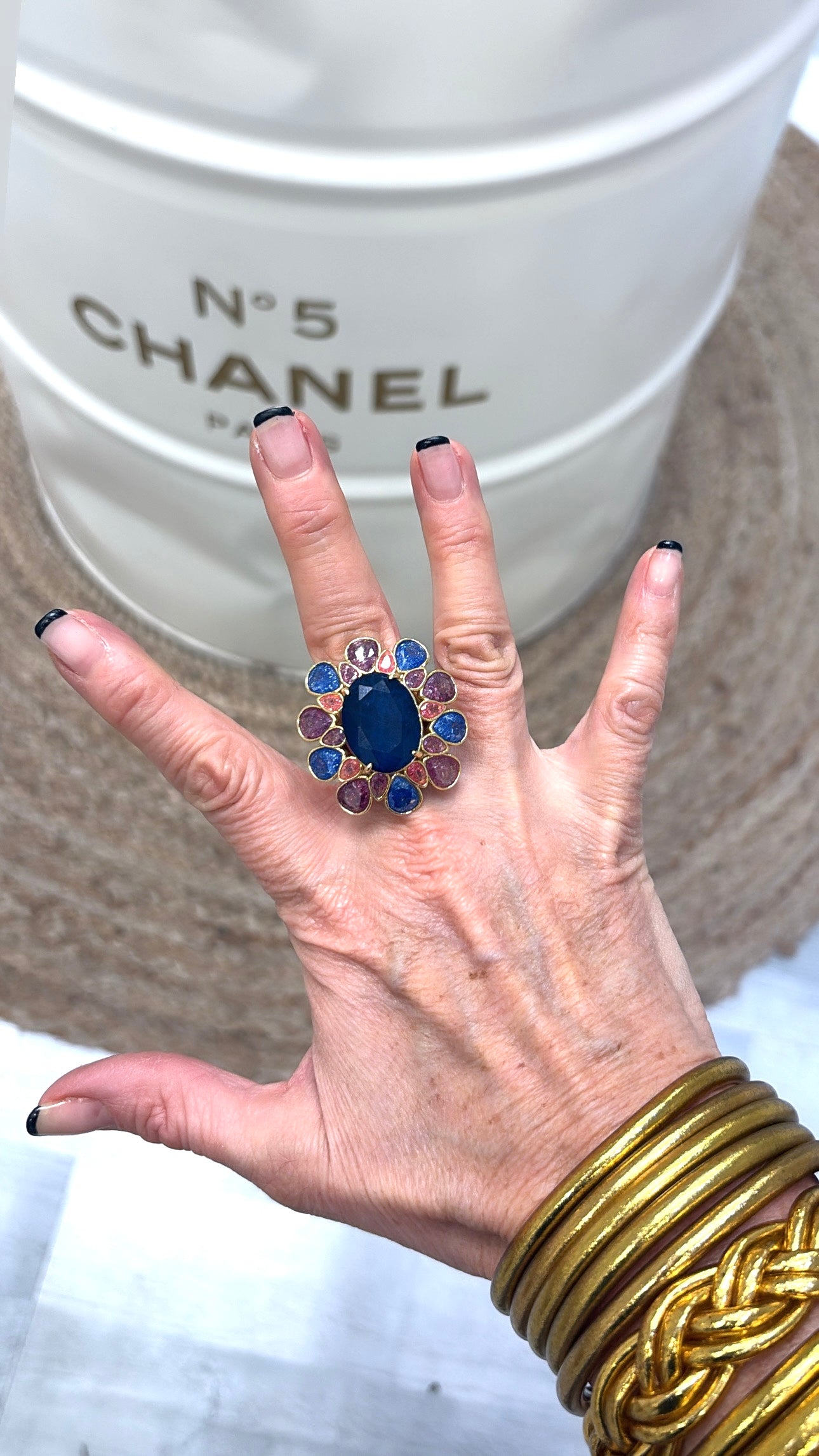 Bague Somptueuse Agate Bleue