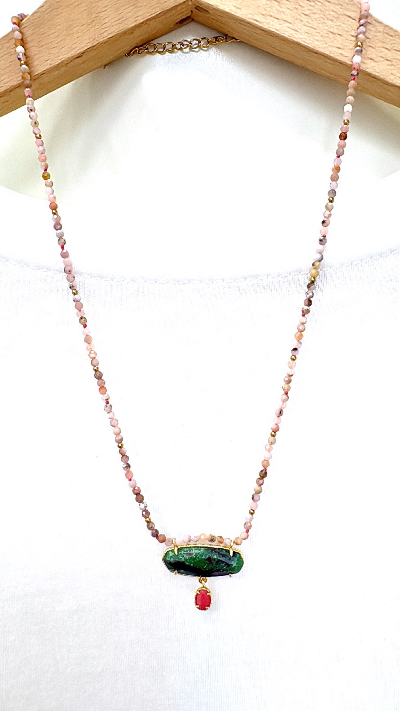 Collier Maïa Rhodonite et Rubis Zoisite