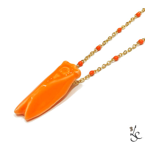 Collier Cigale Orange