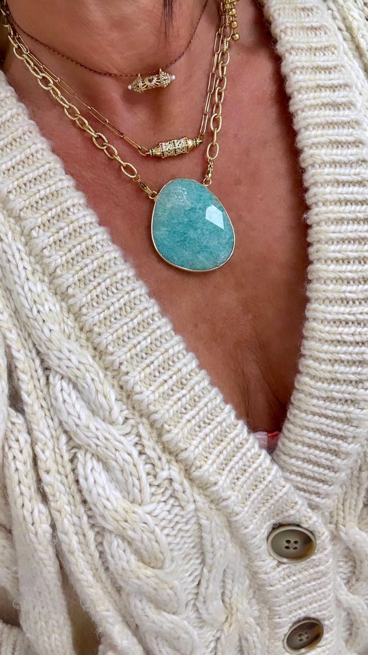 Collier Galet Amazonite