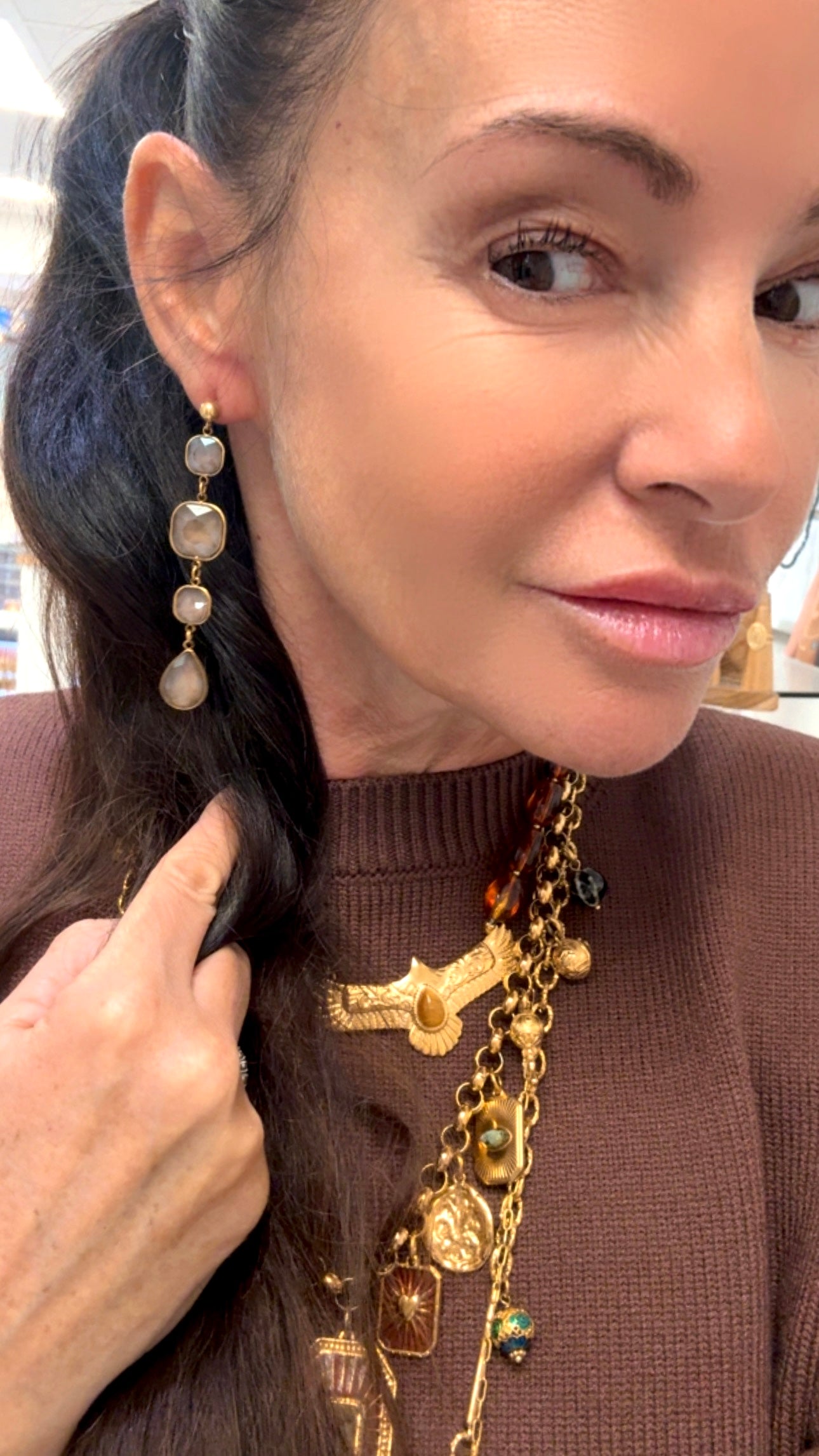 Boucles d’oreilles Élégance Taupe