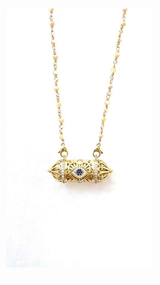 Sautoir Amulette Eye Nacre