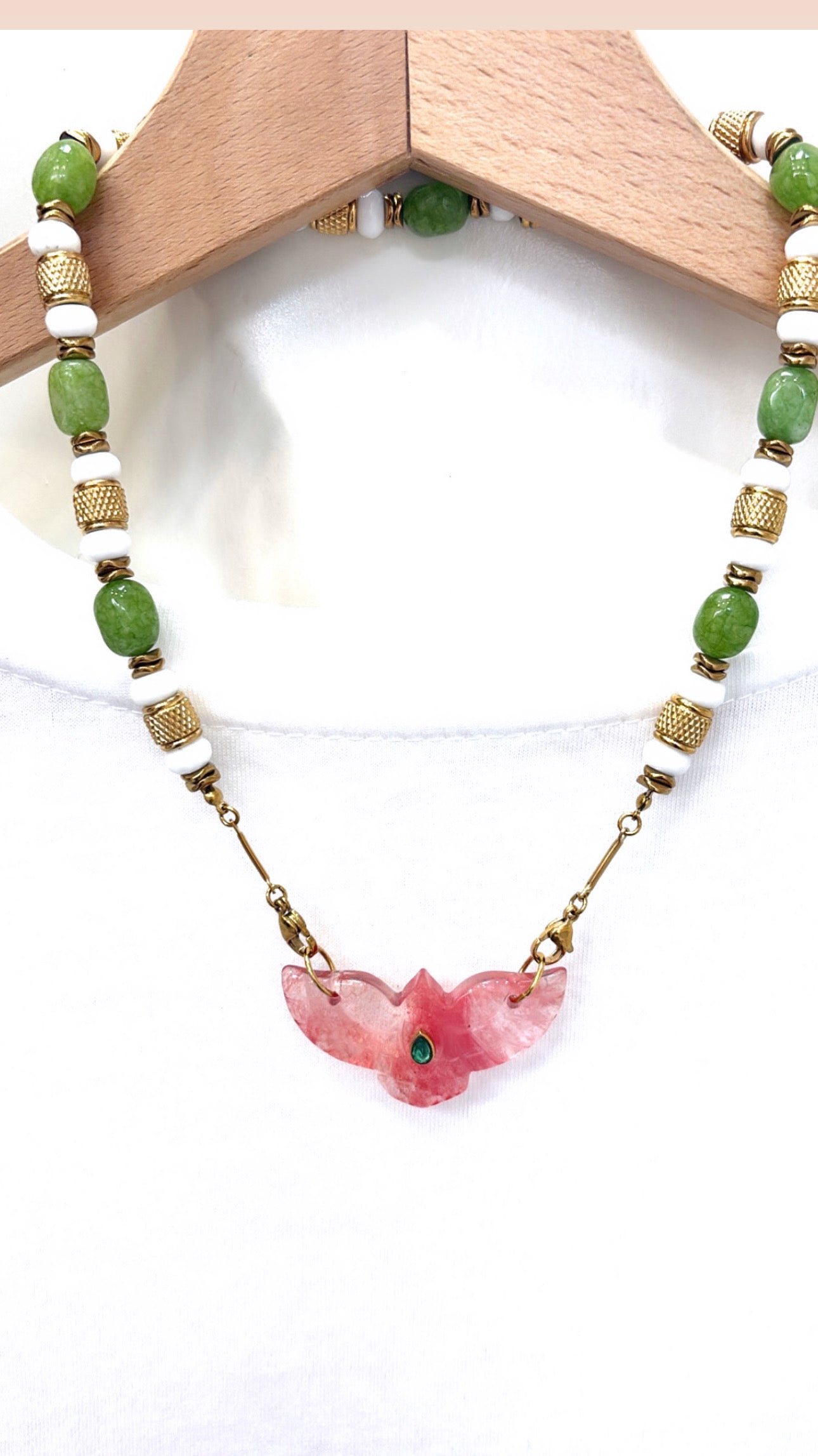 Collier Envol Quartz Cerise
