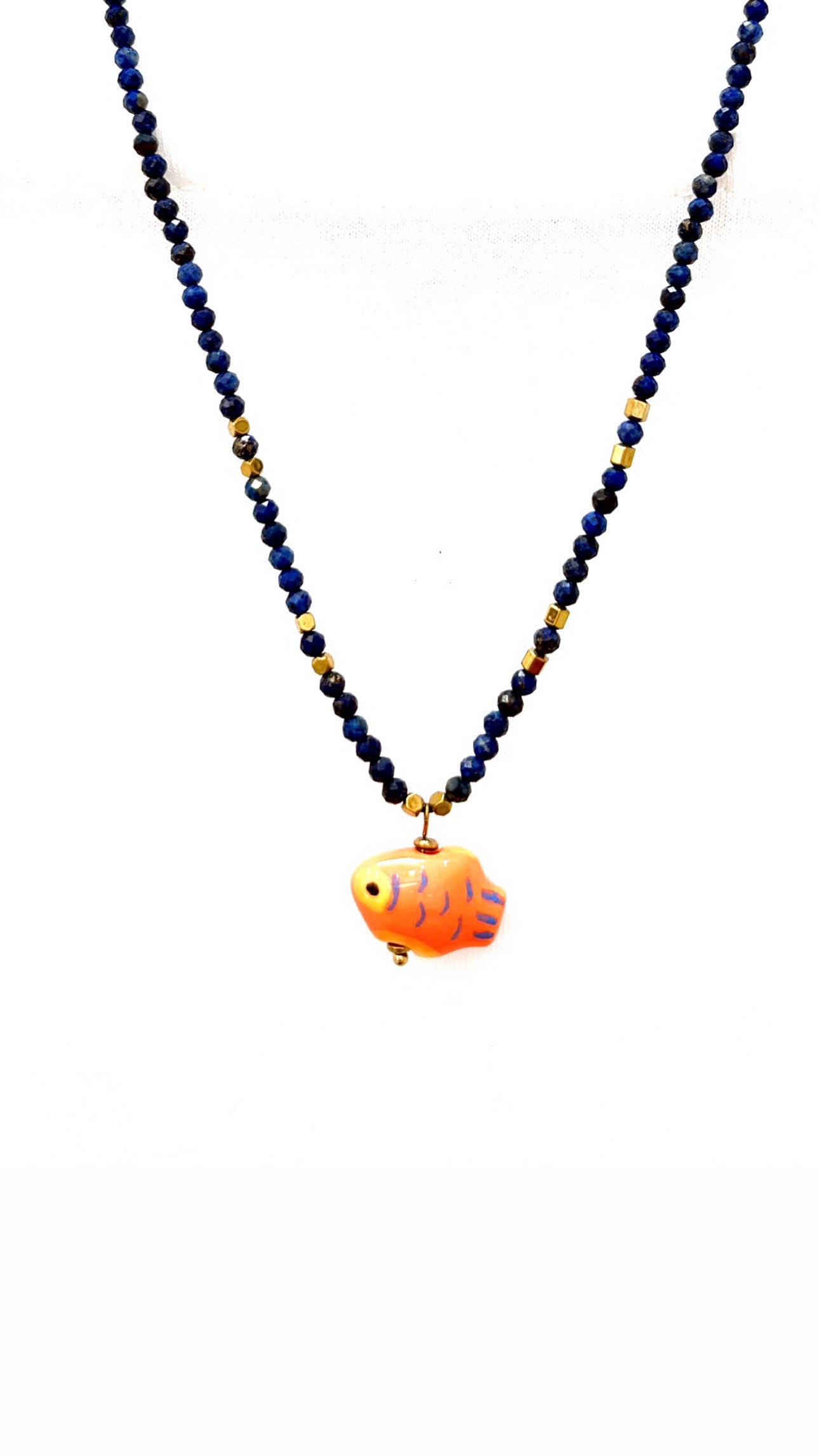 Collier Sunny Fish Lapis Lazulli