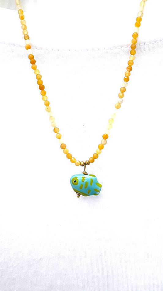Collier Sunny Fish Citrine
