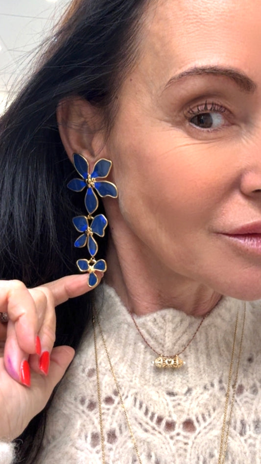 Boucles d’oreilles Flowers Bleu