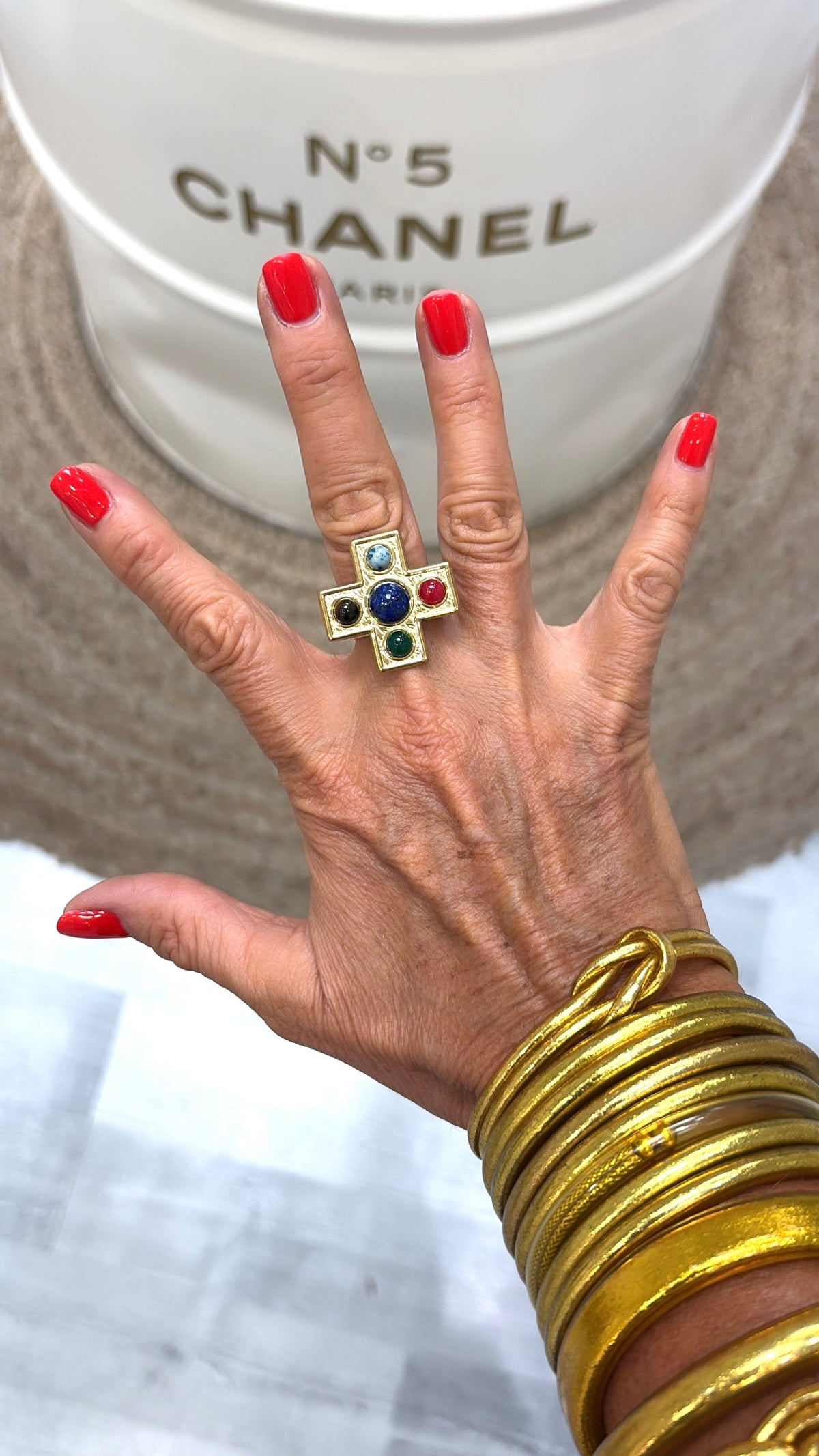 Bague Croix d’Arcane Multi Stones