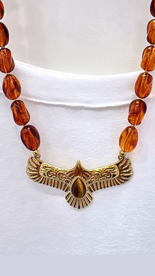 Collier Eagle MileMila Œil de Tigre