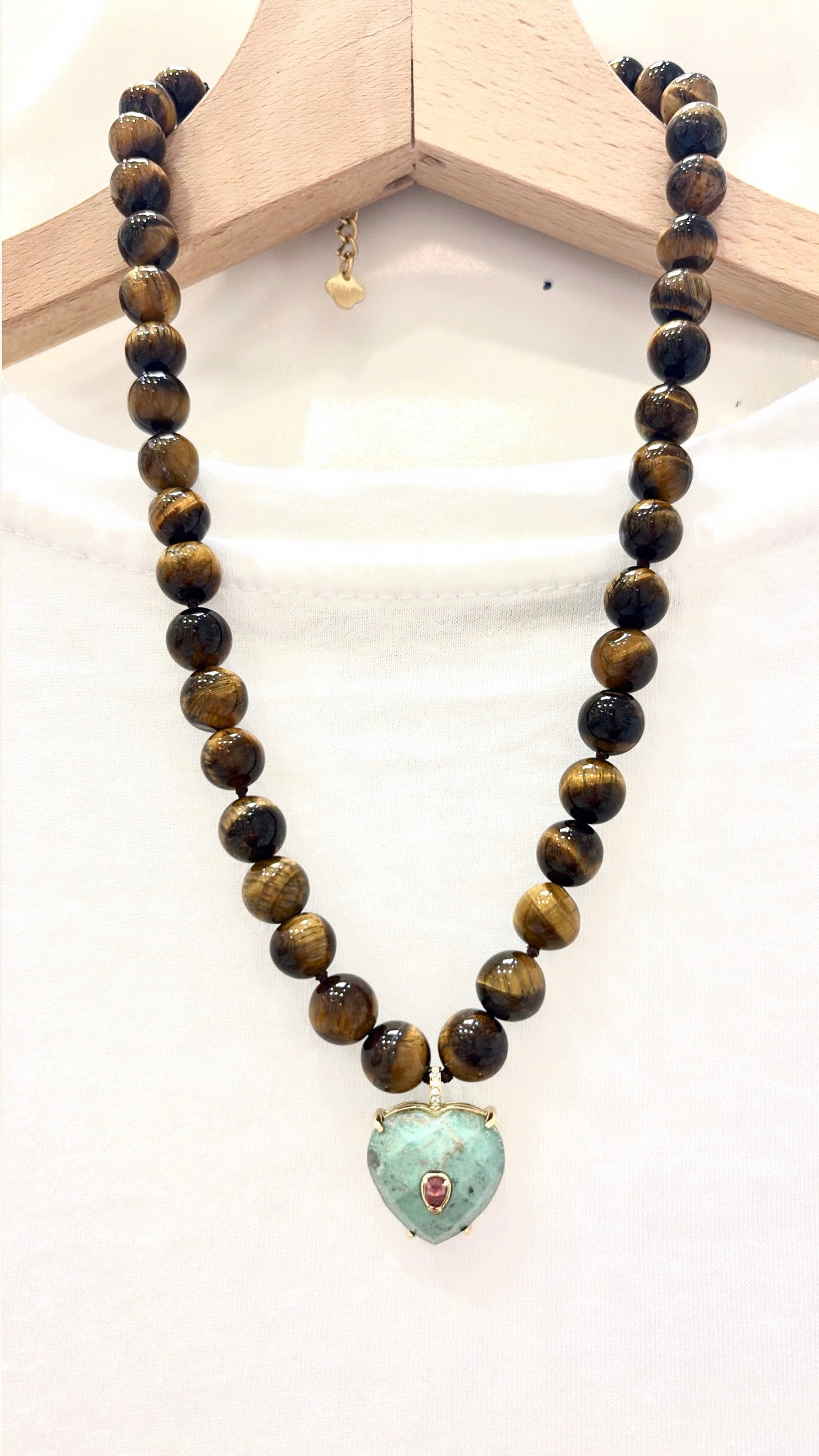 Collier Passion Œil de Tigre et Chrysoprase