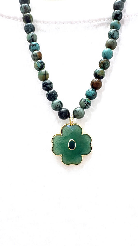 Collier Chance Turquoise Africaine et Aventurine