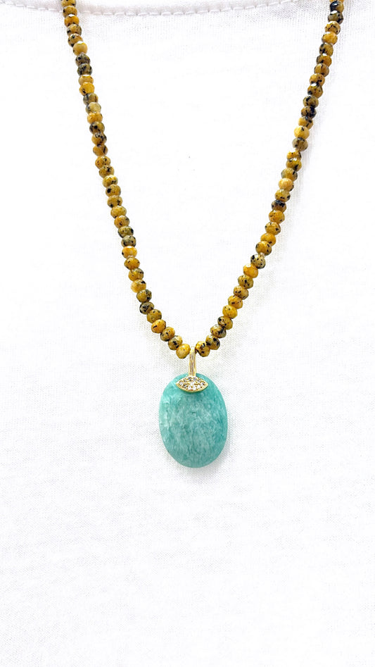 Collier Gaïana Amazonite et Jaspe