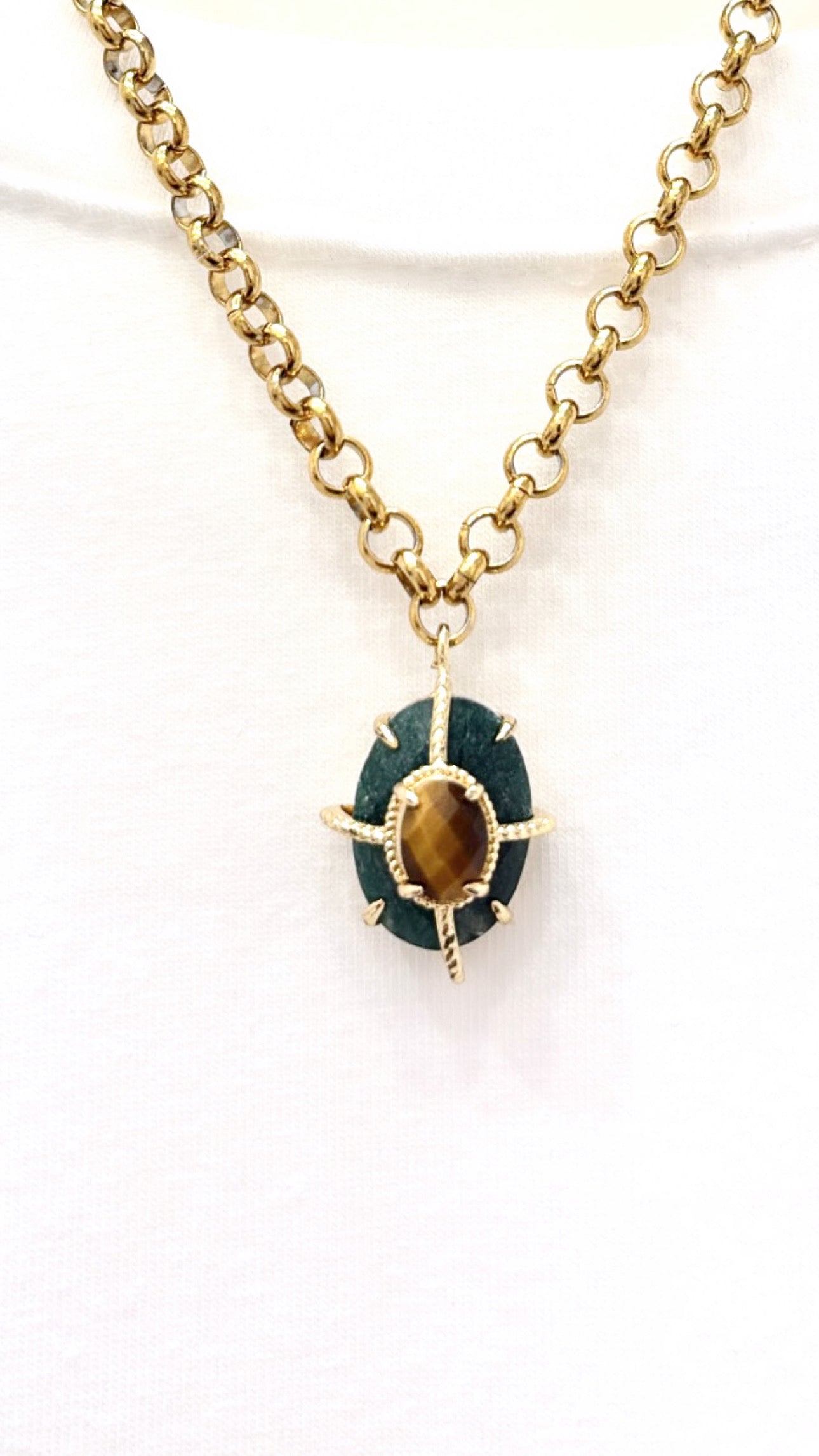 Collier Little Superbe Agate et Œil de Tigre