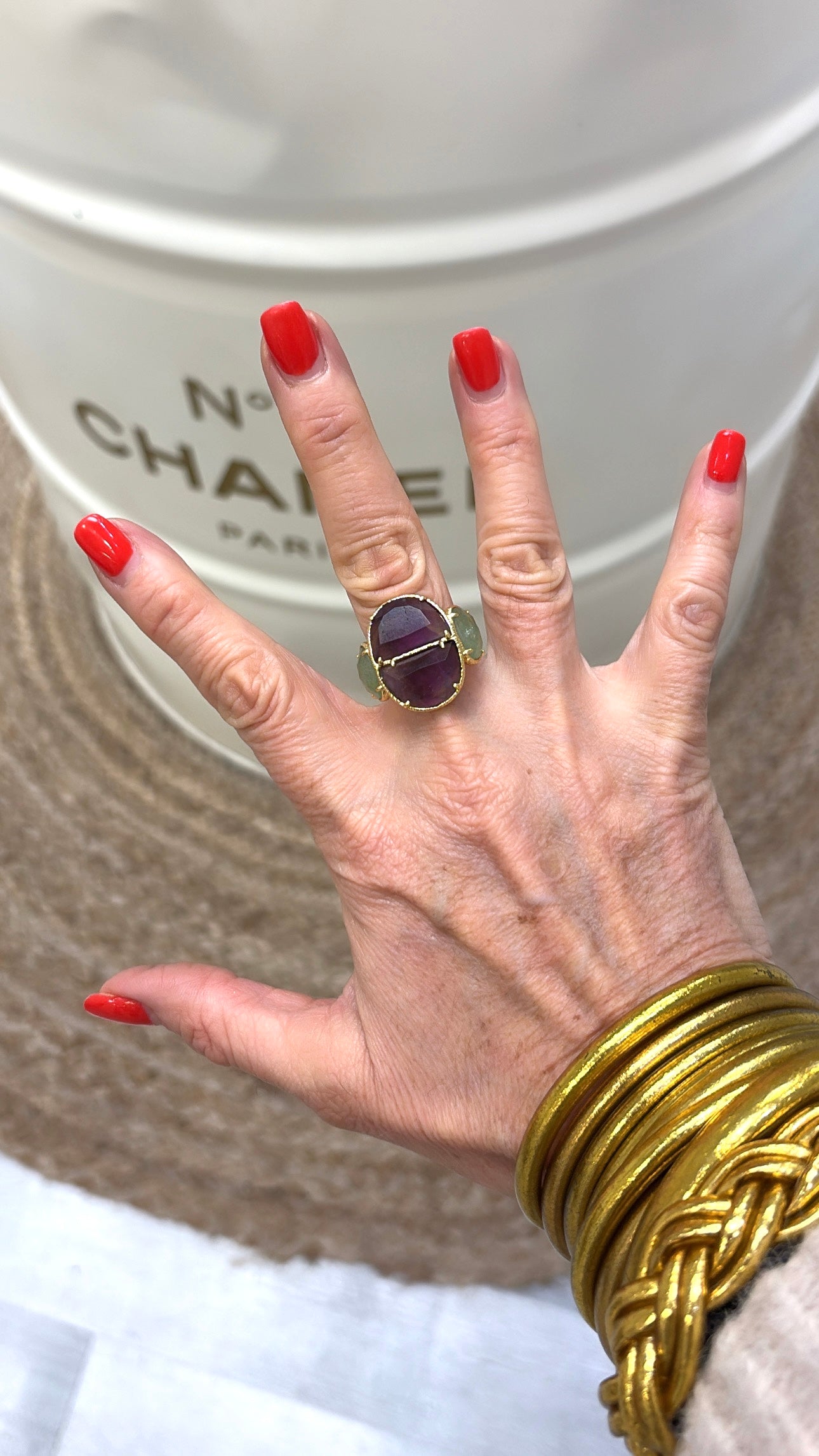 Bague Sublime Améthyste et Aventurine