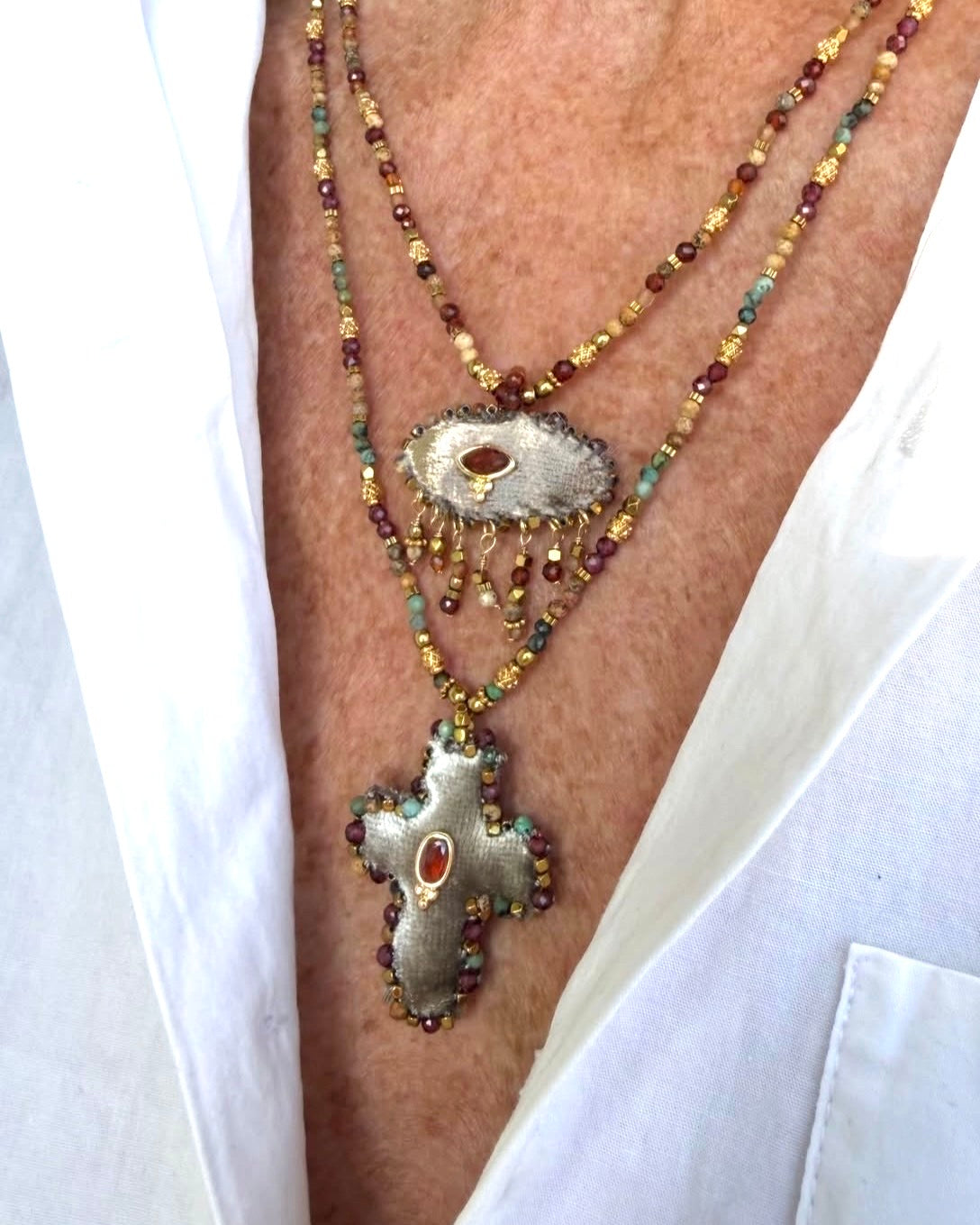 Collier Amulette Pillow Croix