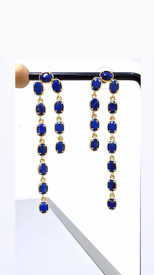 Boucles d’Oreilles Pluie Lapis Lazulli