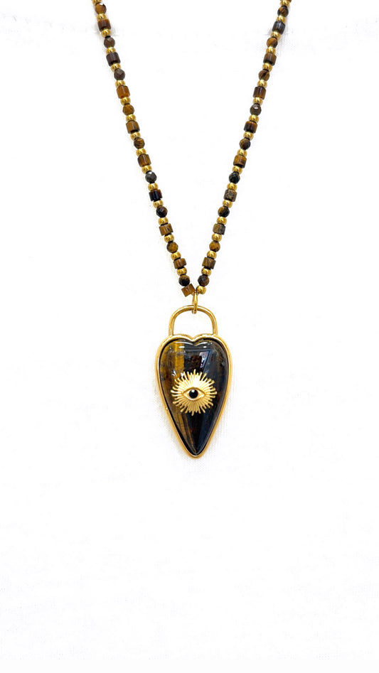 Collier Talisman Œil de Tigre