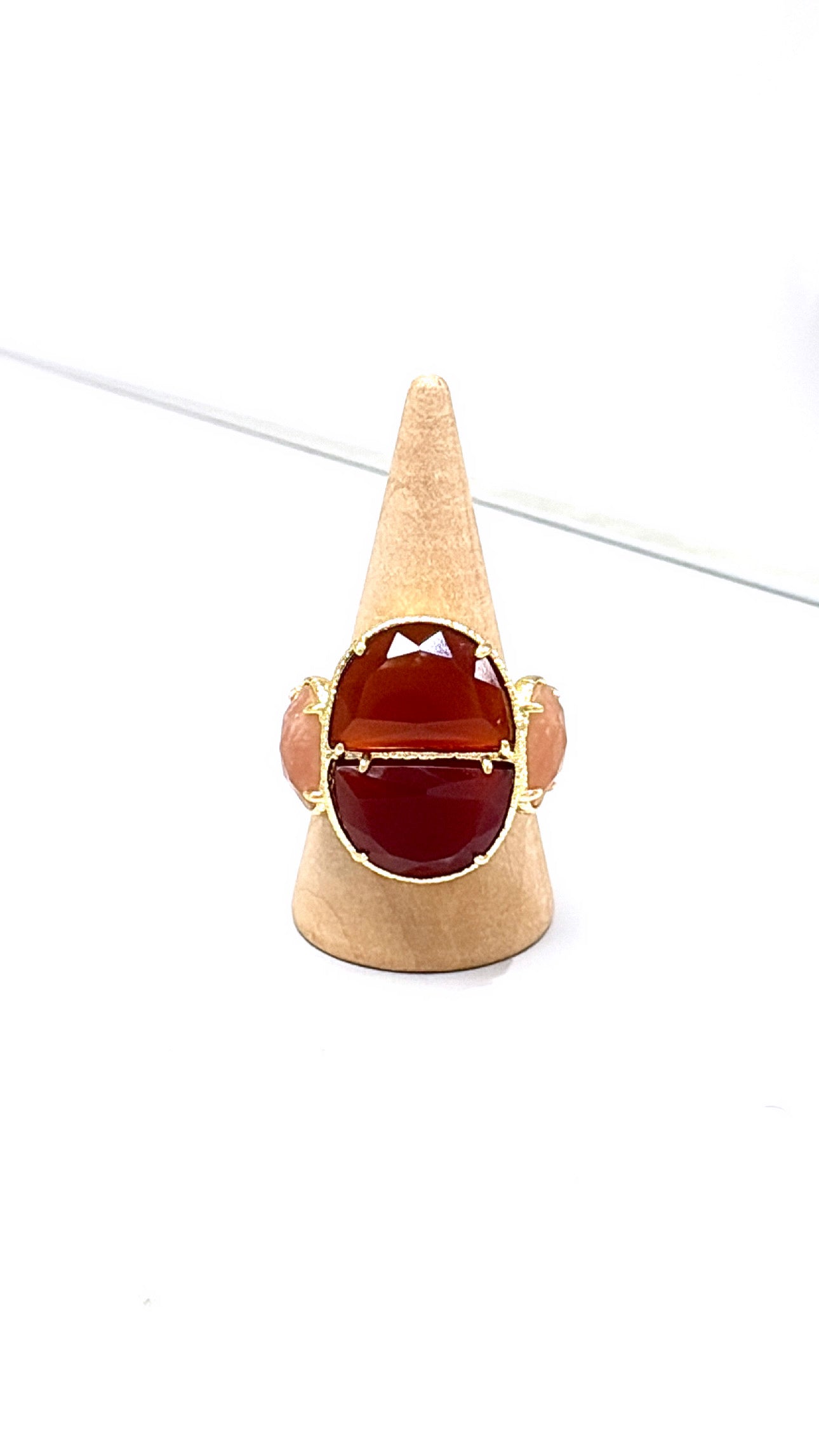 Bague Sublime Cornaline et Quartz Fraise