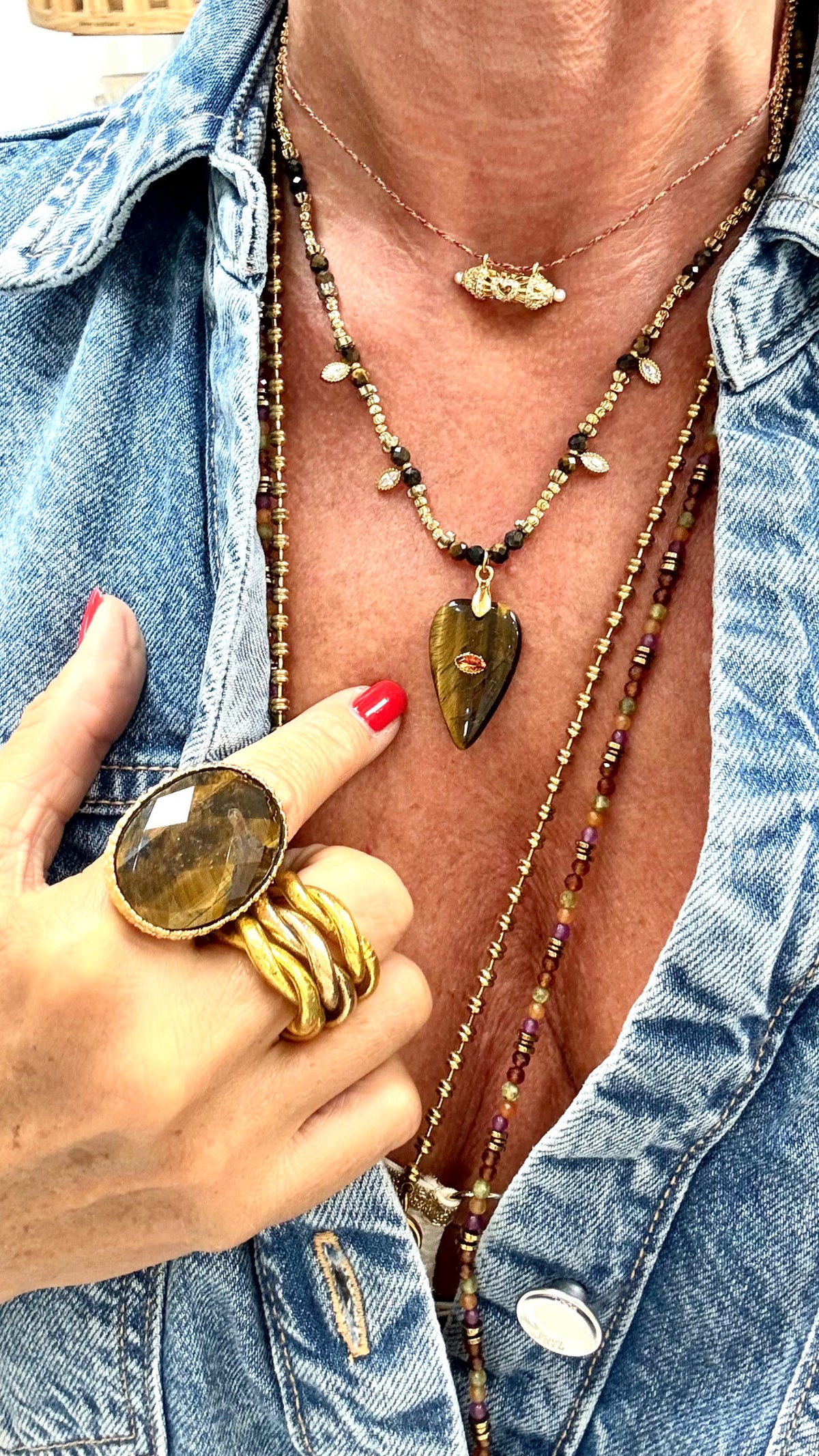 Collier Précieux Talisman Œil de Tigre