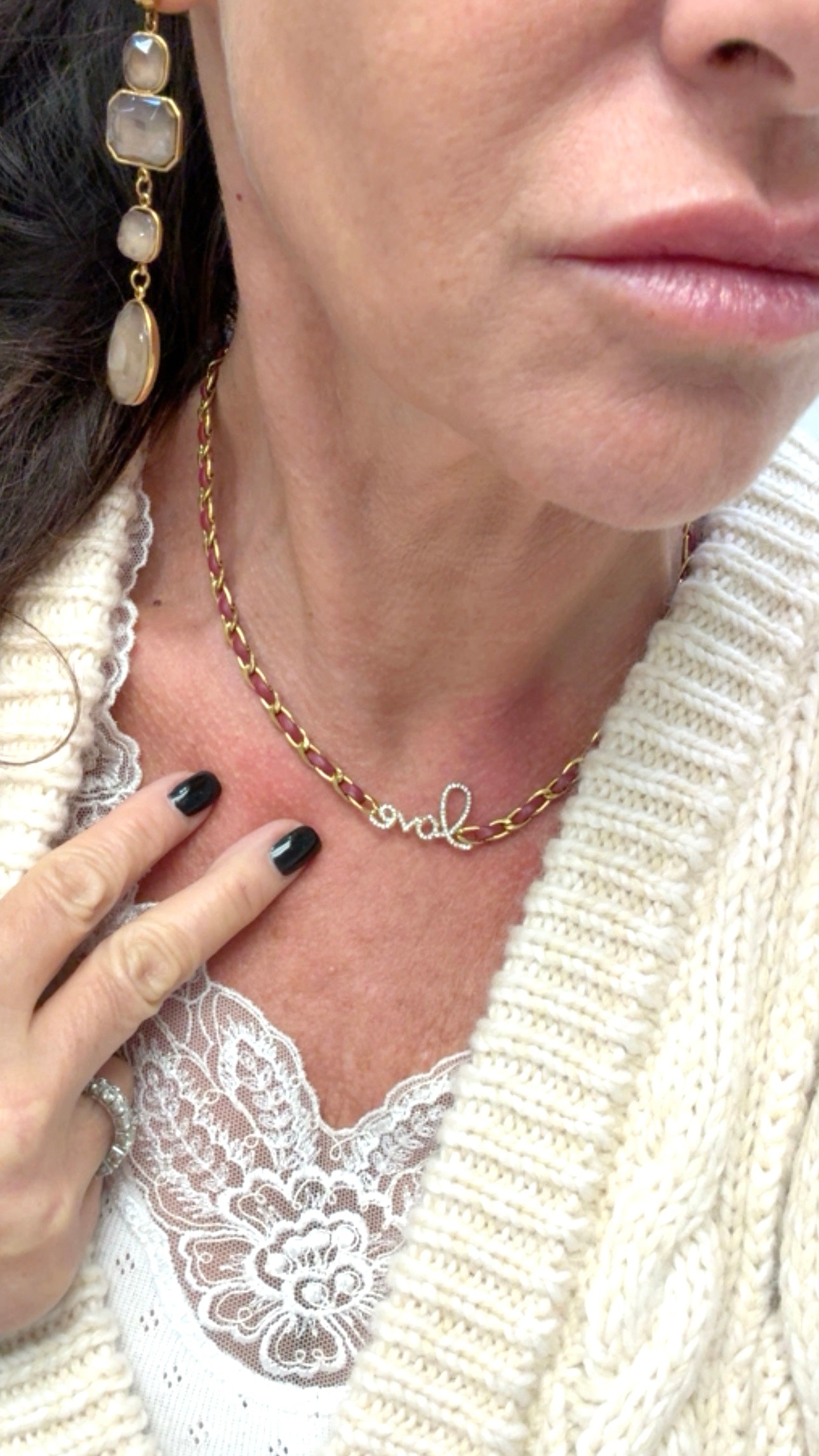 Collier Love Bordeaux