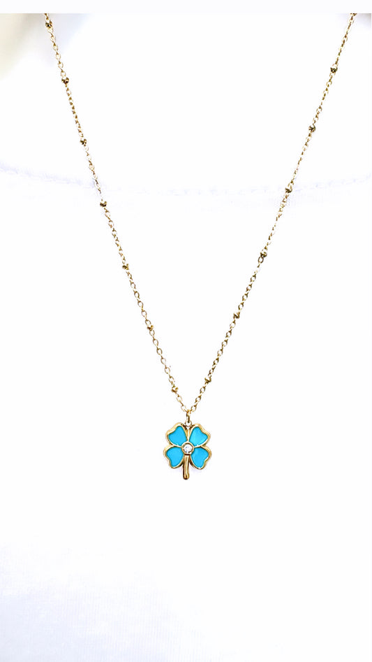 Collier Lucky Trèfle Turquoise